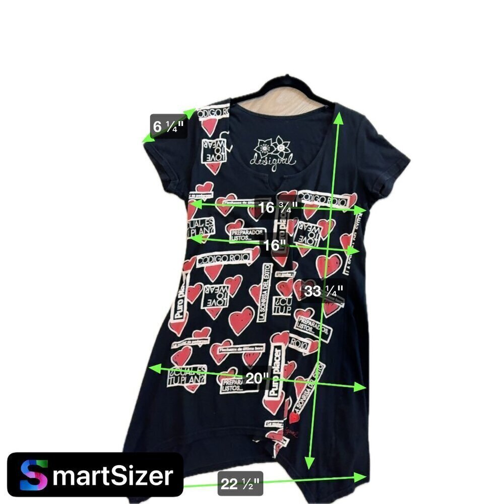 Desigual Tunic Top Hearts Patchwork Asymmetrical … - image 8